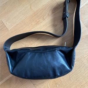 COS black leather sling bag